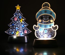 Ночник-светильники Новогодняя елочка, Веселый снеговик